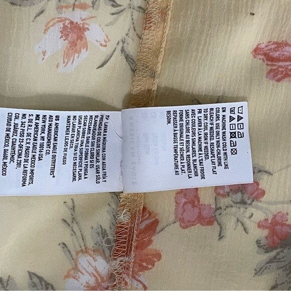 NWT American Eagle AEO Floral Kimono Duster One Size Yellow - Picture 8 of 8